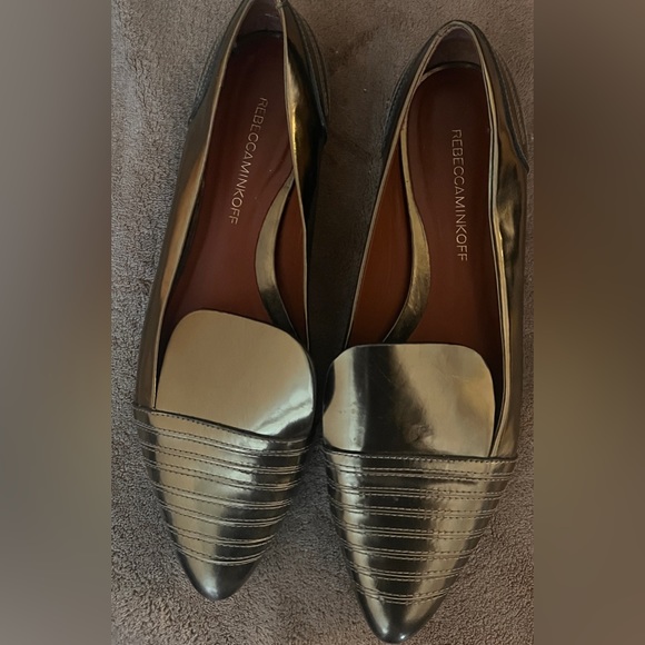 Metallic gold flats Rebecca mink off great condition - Picture 2 of 2